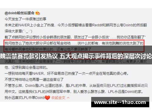 魏震禁赛罚款引发热议 五大观点揭示事件背后的深层次讨论